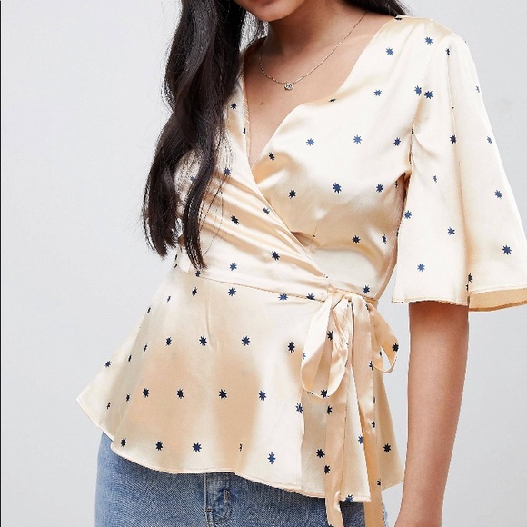 ASOS Tops - Brand new ASOS DESIGN satin wrap top